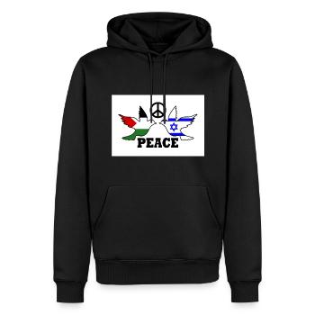 Peace for Free Palestine Israel - Sweat à capuche Premium bio Homme - noir - Devant - Nico (187cm)