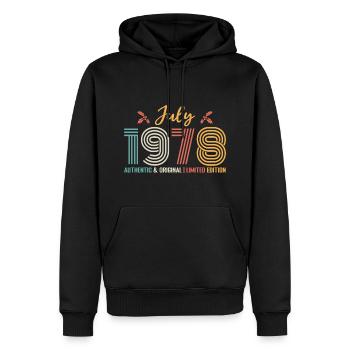 July 1978 Birthday July 1978 July - Men’s Premium Organic Hoodie - black - Front - Nico (187cm)