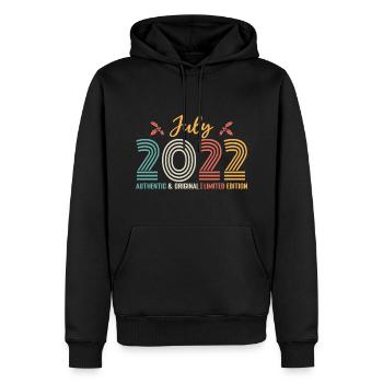 July 2022 Birthday July 2022 July - Men’s Premium Organic Hoodie - black - Front - Nico (187cm)
