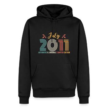 July 2011 birthday July 2011 July - Men’s Premium Organic Hoodie - black - Front - Nico (187cm)