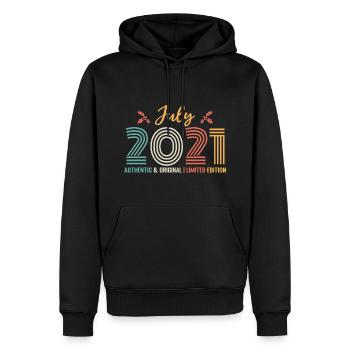 Juli 2021 Geburtstag Juli 2021 Juli - Männer Premium Bio Hoodie - Schwarz - Vorne - Nico (187cm)