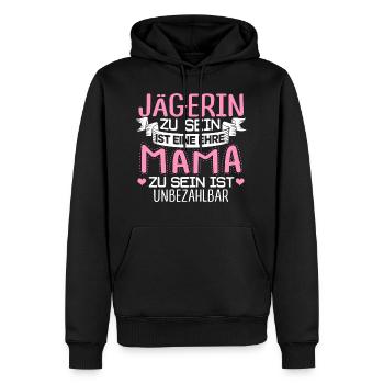 JÄGERIN - Mama sein ist unbezahlbar - Männer Premium Bio Hoodie - Schwarz - Vorne - Nico (187cm)