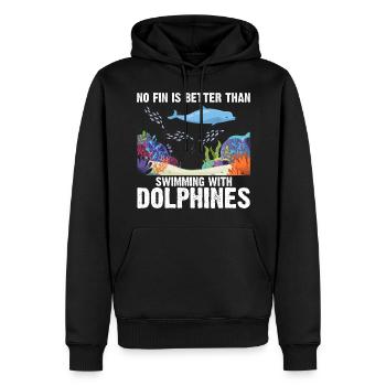 With Dolphins Swimming Dolphin Ocean Sea Mammal - Men’s Premium Organic Hoodie - black - Front - Nico (187cm)