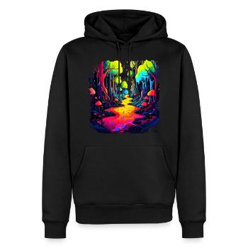 Réchauffement climatique - Style psychodélique - Sweat à capuche Premium bio Homme - noir - Devant - Nico (187cm)