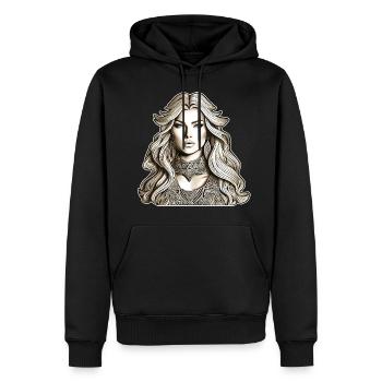 Fantasy Frau - Männer Premium Bio Hoodie - Schwarz - Vorne - Nico (187cm)