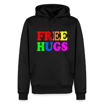 Free hugs - Men’s Premium Organic Hoodie - black - Front - Nico (187cm)