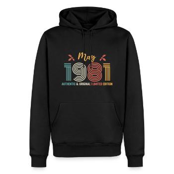 Mai 1981 Geburtstag Mai 1981 Retro Mai 1981 - Männer Premium Bio Hoodie - Schwarz - Vorne - Nico (187cm)