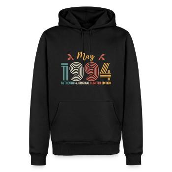 Mai 1994 Geburtstag Mai 1994 Retro - Männer Premium Bio Hoodie - Schwarz - Vorne - Nico (187cm)