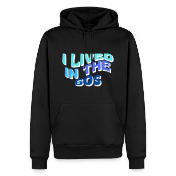 J’ai vécu dans les années 60 - Sweat à capuche Premium bio Homme - noir - Devant - Nico (187cm)
