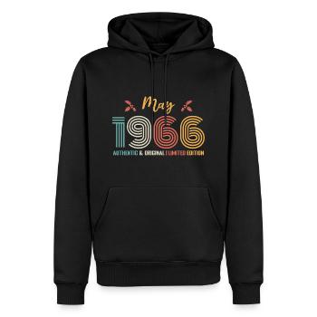 May 1966 Birthday May 1966 Retro - Men’s Premium Organic Hoodie - black - Front - Nico (187cm)