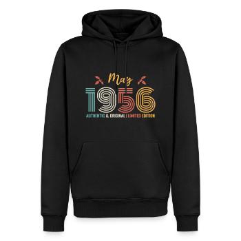 Mai 1956 Geburtstag Mai 1956 Retro - Männer Premium Bio Hoodie - Schwarz - Vorne - Nico (187cm)