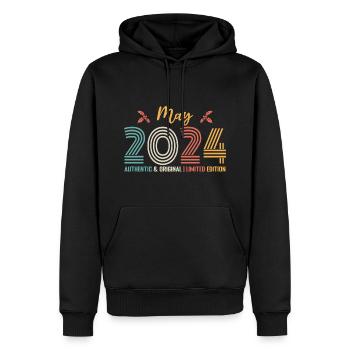 Mai 2024 Geburtstag Mai 2024 Retro - Männer Premium Bio Hoodie - Schwarz - Vorne - Nico (187cm)