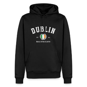 Dublin, Irland – Vintage Irische Flagge - Männer Premium Bio Hoodie - Schwarz - Vorne - Nico (187cm)