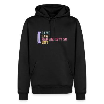 I Came I Saw I Had Anxiety So I Left Funny Saying - Sweat à capuche Premium bio Homme - noir - Devant - Nico (187cm)