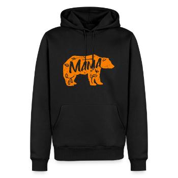 Mama Ourse - Sweat à capuche Premium bio Homme - noir - Devant - Nico (187cm)