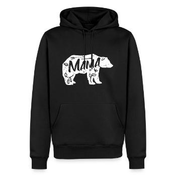 Mama Ourse - Sweat à capuche Premium bio Homme - noir - Devant - Nico (187cm)