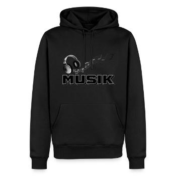 Musik schwarz weiß Noten - Männer Premium Bio Hoodie - Schwarz - Vorne - Nico (187cm)