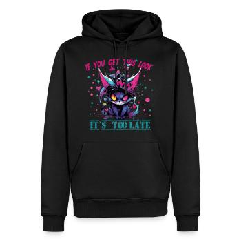 Angry Cat Halloween Neon Horror lovers - Sweat à capuche Premium bio Homme - noir - Devant - Nico (187cm)