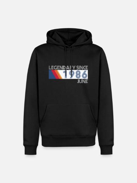 Retro SiFi Legendarisch sinds juni 1986 - Verjaardag - Mannen Premium Bio hoodie - zwart
