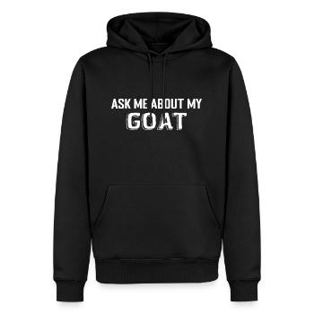 Cute Goat Design Cote Ask Me About My Goat - Sweat à capuche Premium bio Homme - noir - Devant - Nico (187cm)