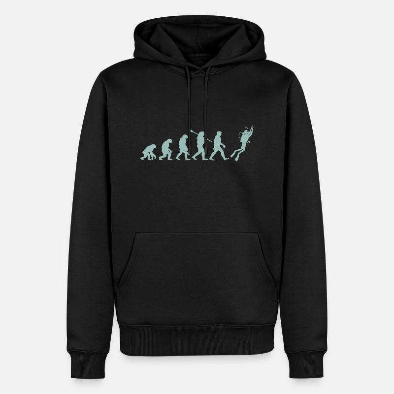 Tauchen Evolution - Männer Premium Bio Hoodie - Schwarz