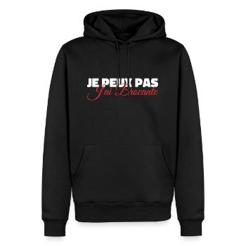 Je m'énerve pas, je t'explique - Sweat à capuche Premium bio Homme - noir - Devant - Nico (187cm)