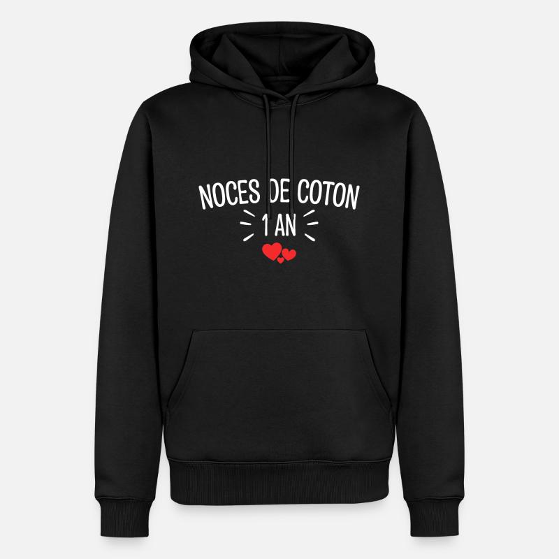 Noces de Coton - Sweat à capuche Premium bio Homme - noir
