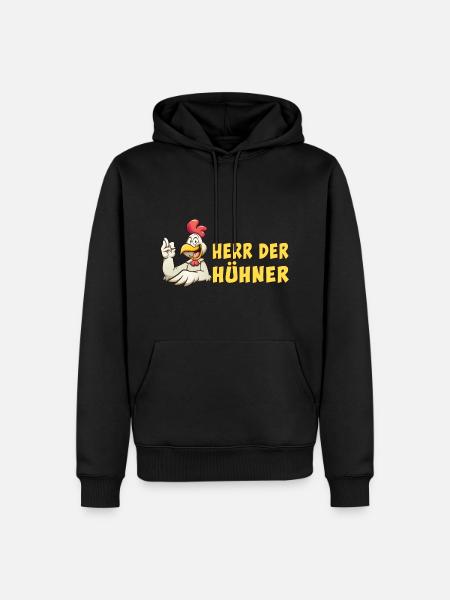Herr der Hühner - Hühnerhalter und Eiermann Spaß - Männer Premium Bio Hoodie - Schwarz