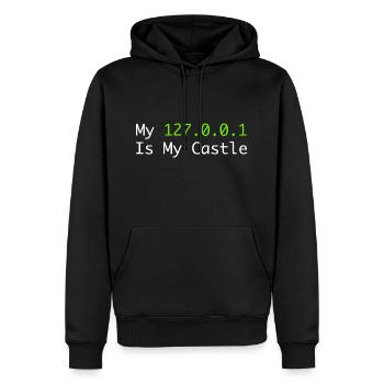 My 127.0.0.0.1 Is My Castle - Sweat à capuche Premium bio Homme - noir - Devant - Nico (187cm)