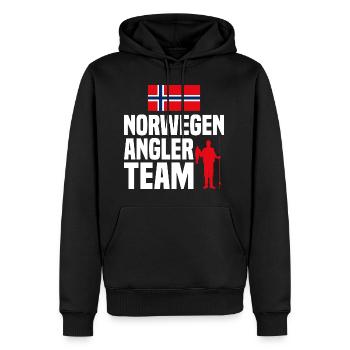 Norwegen Angler Team - Männer Premium Bio Hoodie - Schwarz - Vorne - Nico (187cm)