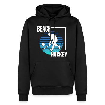 Hockey de plage sur la plage Hockey de plageFun - Sweat à capuche Premium bio Homme - noir - Devant - Nico (187cm)