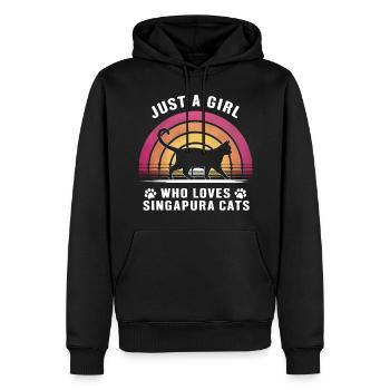 Katze Singapura Geschenk - Männer Premium Bio Hoodie - Schwarz - Vorne - Nico (187cm)