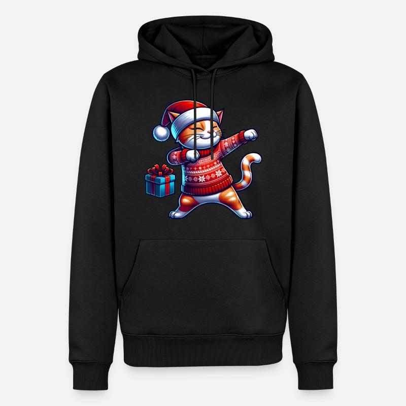 Chat de Noël - Sweat à capuche Premium bio Homme - noir