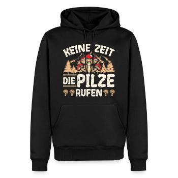 Lustiges Pilze - Männer Premium Bio Hoodie - Schwarz - Vorne - Nico (187cm)