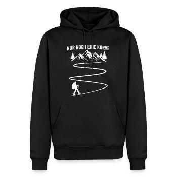 nur noch eine kurve wanderer t-shirt wandern - Männer Premium Bio Hoodie - Schwarz - Vorne - Nico (187cm)