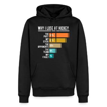 Lustiges Eishockey - Männer Premium Bio Hoodie - Schwarz - Vorne - Nico (187cm)