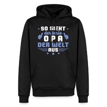 Bester Opa der Welt Vatertag Geschenkidee - Männer Premium Bio Hoodie - Schwarz - Vorne - Nico (187cm)
