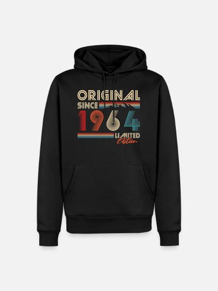 Jahrgang 1964 Original Vintage Berge Geburtstag - Männer Premium Bio Hoodie - Schwarz