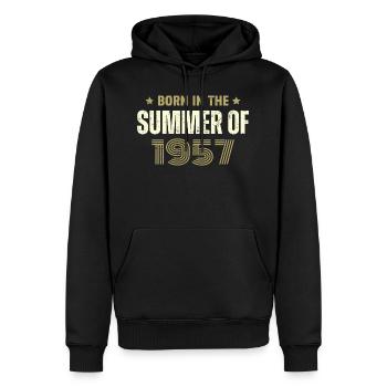 Millésime 1957 Cadeau D'anniversaire 1957 Vintage - Sweat à capuche Premium bio Homme - noir - Devant - Nico (187cm)