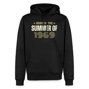 Jahrgang 1969 Jahrgang 1969 Geburtstagsgeschenk - Männer Premium Bio Hoodie - Schwarz - Vorne - Nico (187cm)