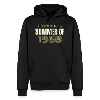 Jahrgang 1968 Jahrgang 1968 Geburtstagsgeschenk - Männer Premium Bio Hoodie - Schwarz - Vorne - Nico (187cm)