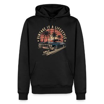 Vintage 1951 Retro Oldtimer Legendär seit 1951 - Männer Premium Bio Hoodie - Schwarz - Vorne - Nico (187cm)