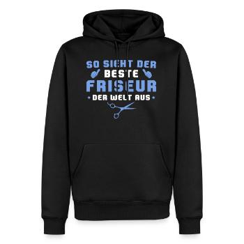 Haarstylist Haare schneiden Bester Friseur - Männer Premium Bio Hoodie - Schwarz - Vorne - Nico (187cm)