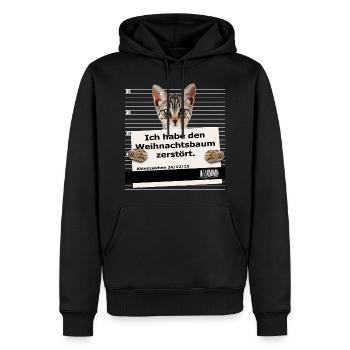 Ich habe den Weihnachtsbaum zersört - Männer Premium Bio Hoodie - Schwarz - Vorne - Nico (187cm)