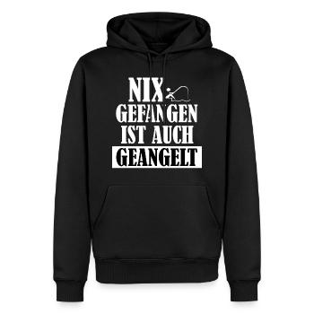 Angeln - Männer Premium Bio Hoodie - Schwarz - Vorne - Nico (187cm)