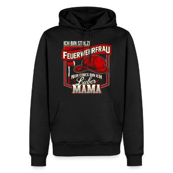 Feuerwehr Feuerwehrfrau Muttertag Feuerwehrmama - Männer Premium Bio Hoodie - Schwarz - Vorne - Nico (187cm)