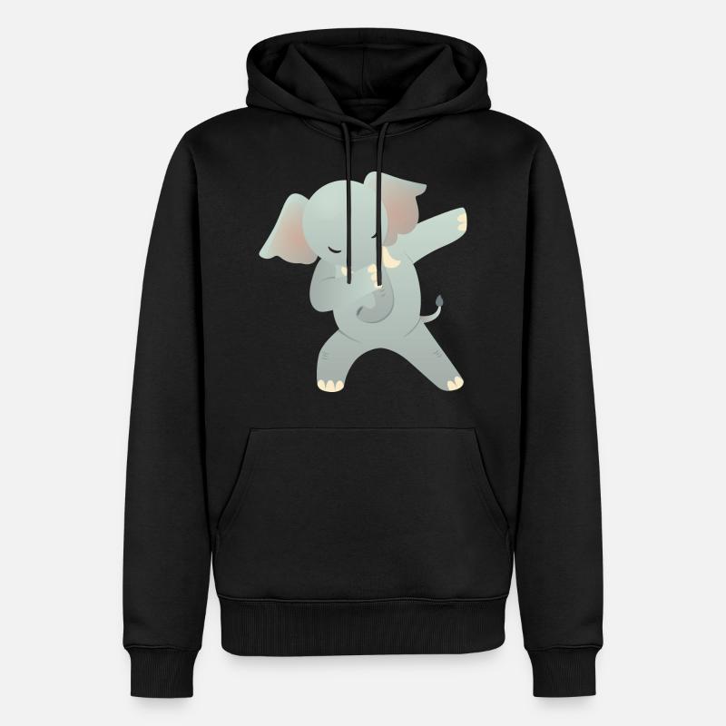 Elephant Dab Dance - Cool Gift - Männer Premium Bio Hoodie - Schwarz