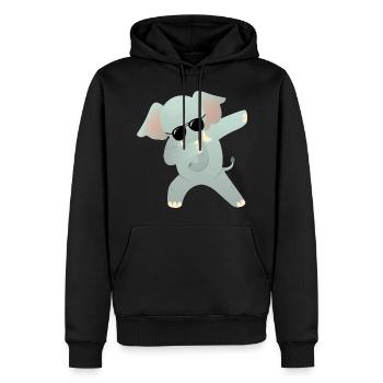 Dabbing Elephant With Sunglasses - Cool Gift - Männer Premium Bio Hoodie - Schwarz - Vorne - Nico (187cm)