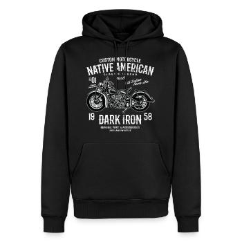 AMERICAN NATIVE - cadeau vintage de chemise de moto - Sweat à capuche Premium bio Homme - noir - Devant - Nico (187cm)