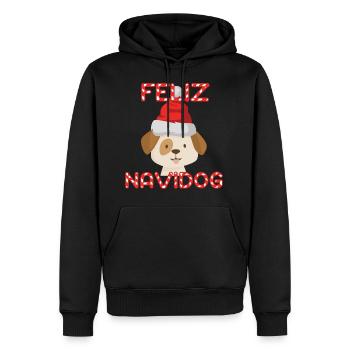 Feliz Navidog - Männer Premium Bio Hoodie - Schwarz - Vorne - Nico (187cm)